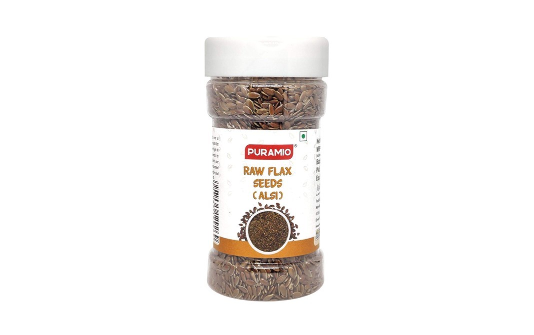 Puramio Raw Flax Seeds (Alsi)   Plastic Bottle  125 grams